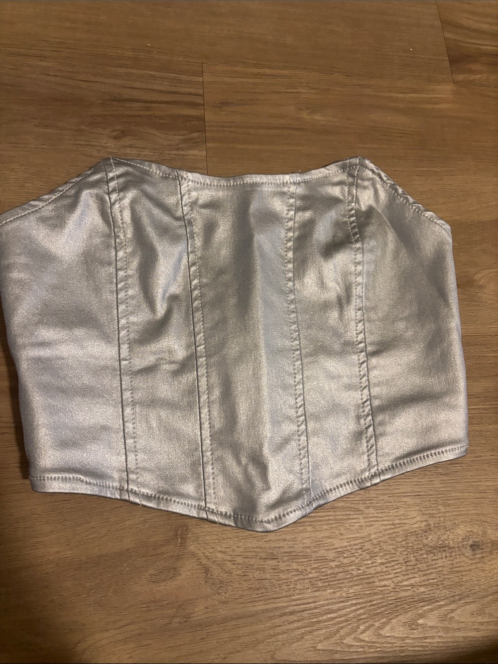 Silver Metallic Corset Top
